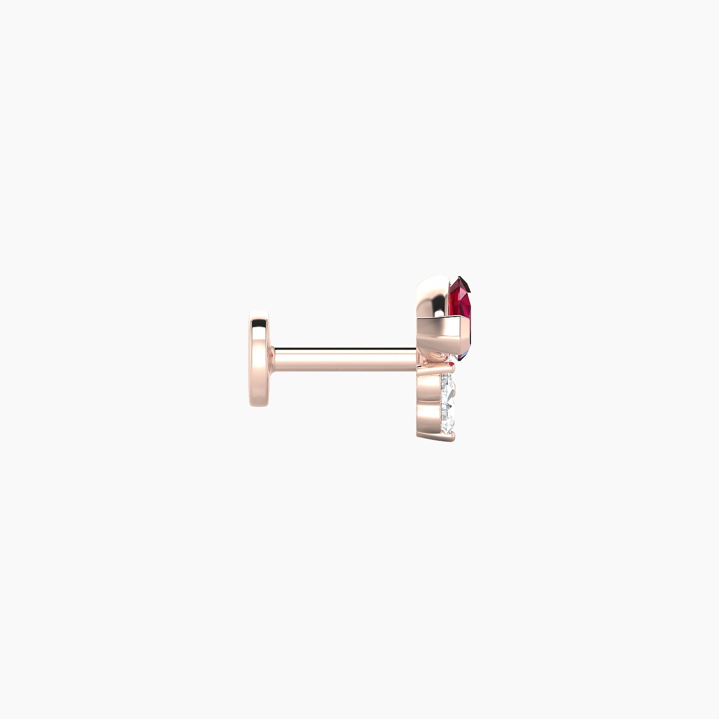 Oya | 18k Rose Gold 5 mm 7 mm Ruby & Diamond Nose Piercing