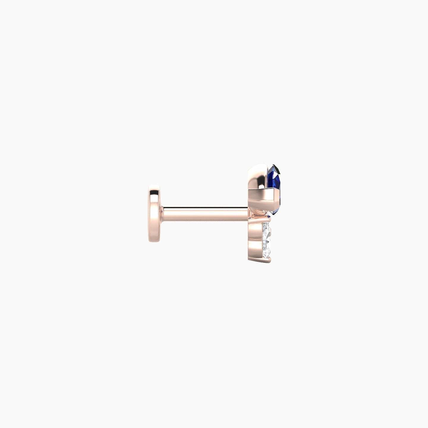 Oya | 18k Rose Gold 5 mm 7 mm Sapphire & Diamond Nose Piercing