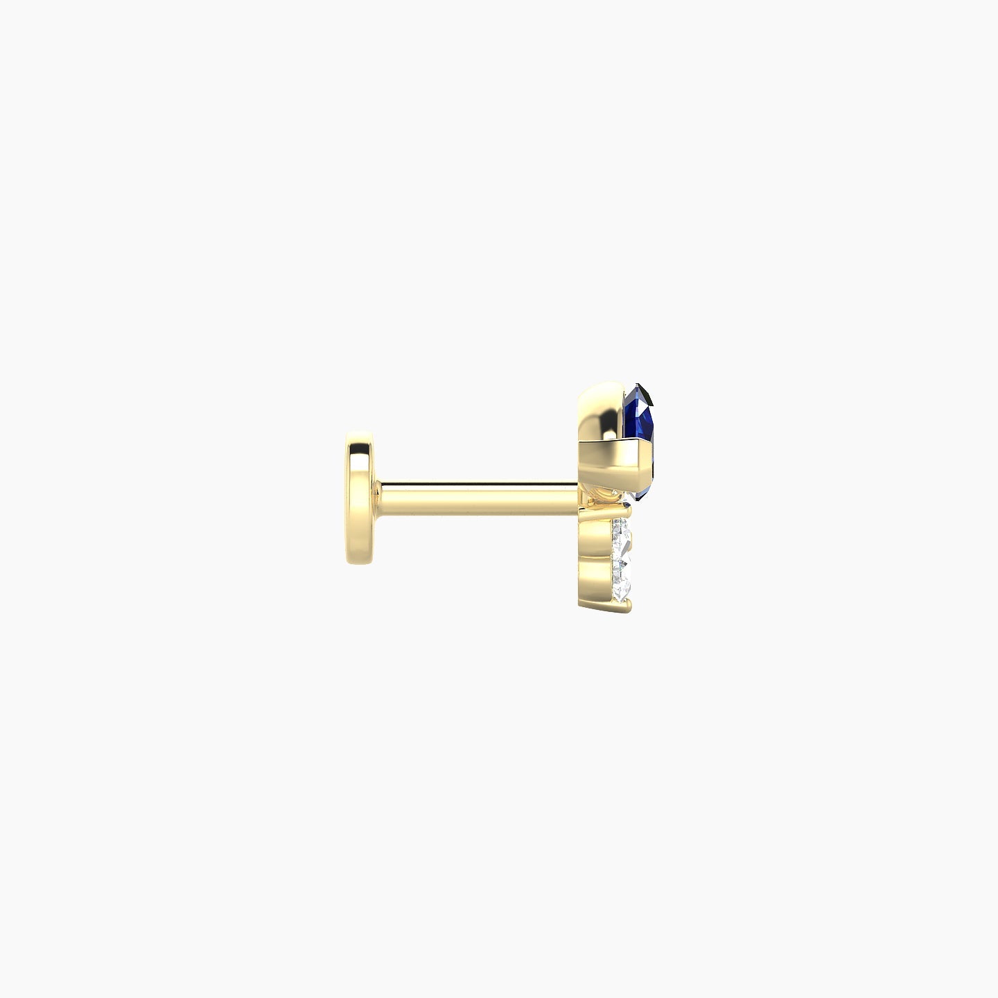 Oya | 18k Yellow Gold 5 mm 7 mm Sapphire & Diamond Nose Piercing