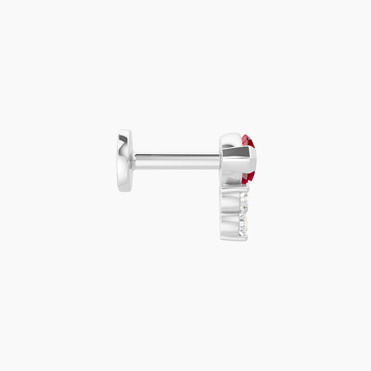 Oya | 18k White Gold 5 mm 7 mm Ruby & Diamond Piercing