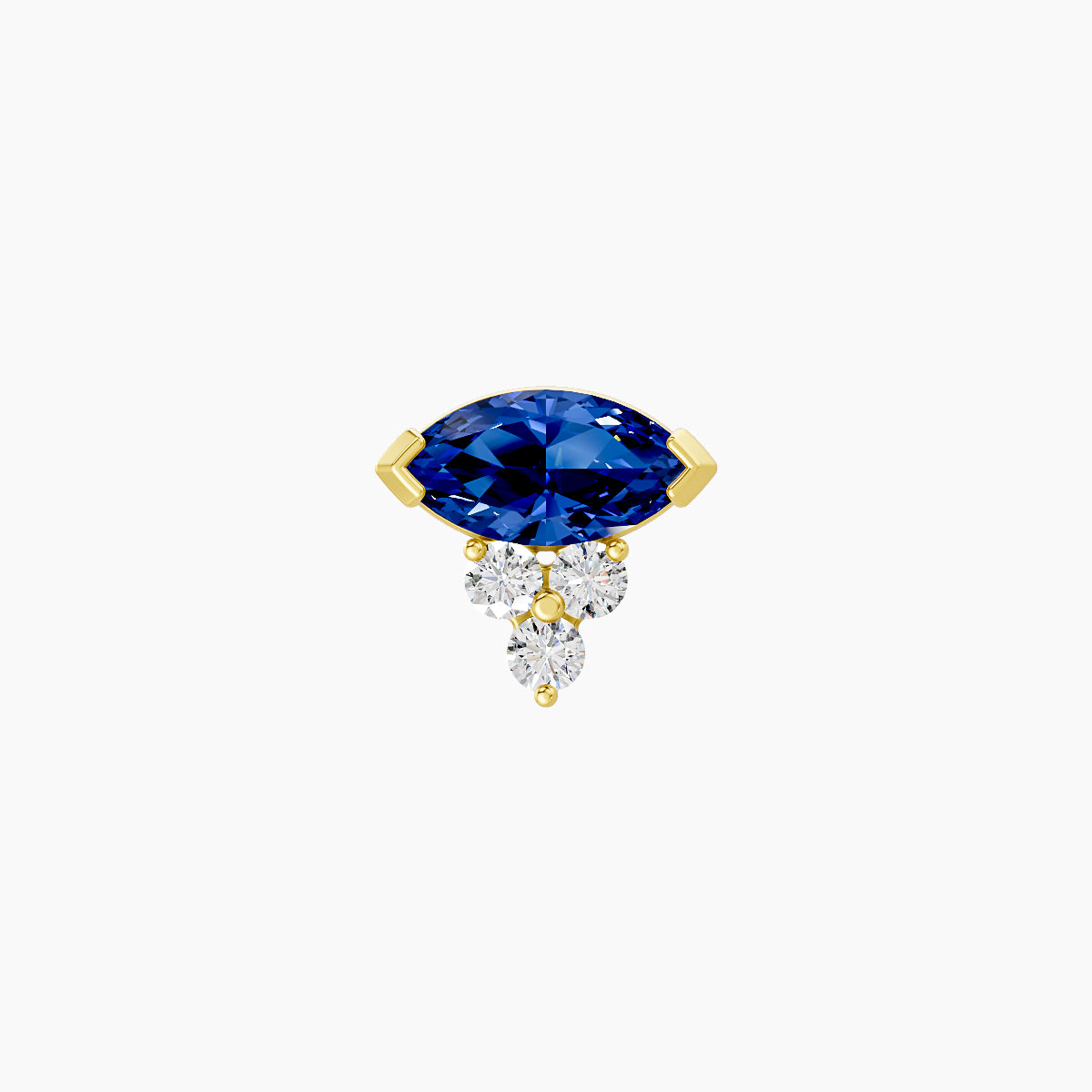 Oya | 18k Yellow Gold 5 mm 7 mm Sapphire & Diamond Piercing