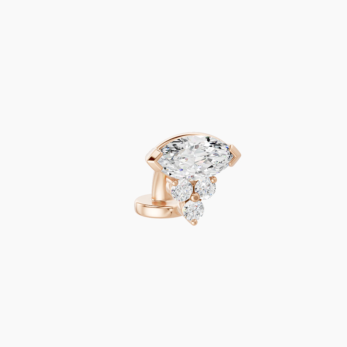 Oya | 18k Rose Gold 7 mm 6 mm Diamond Floating Navel Piercing