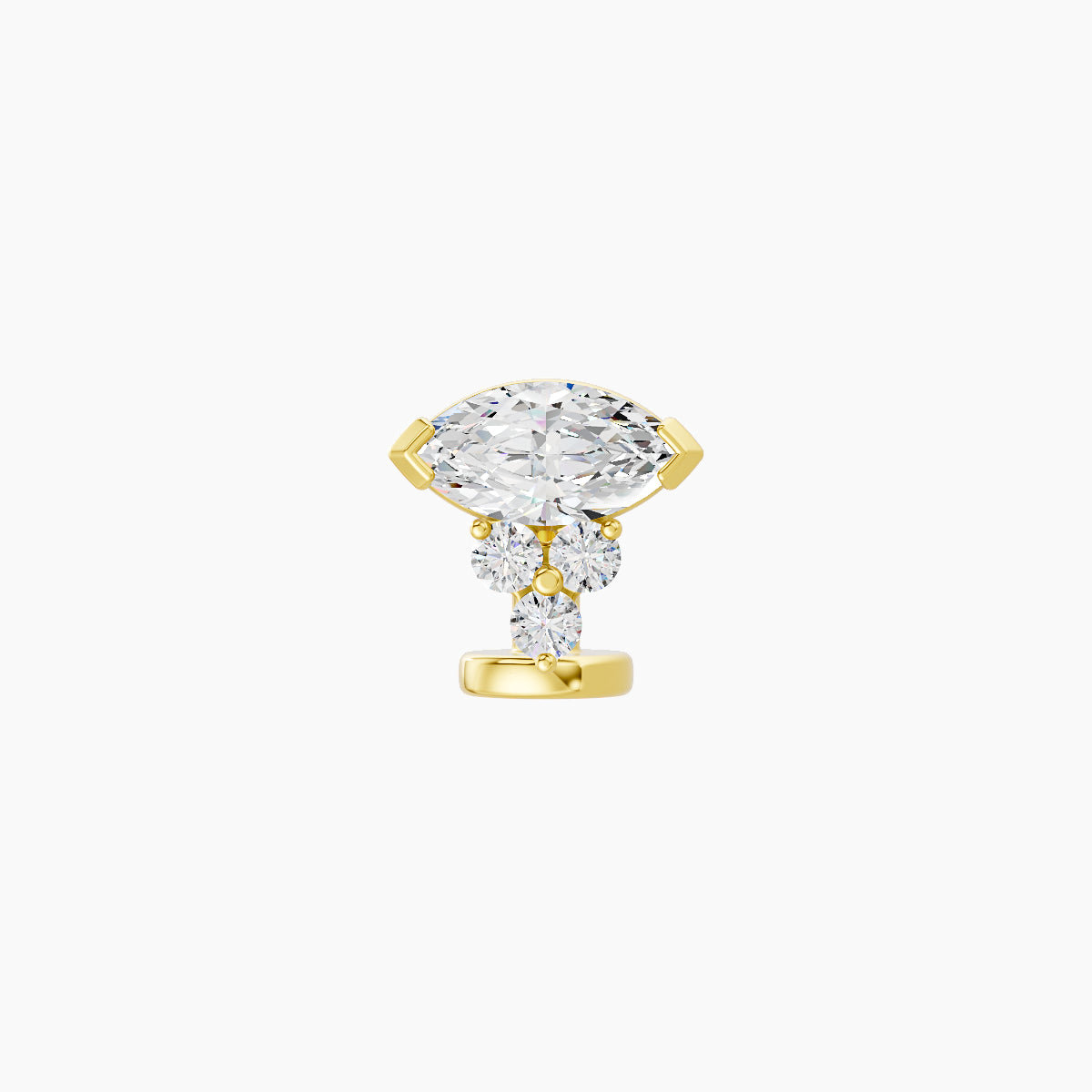 Oya | 18k Yellow Gold 7 mm 6 mm Diamond Floating Navel Piercing