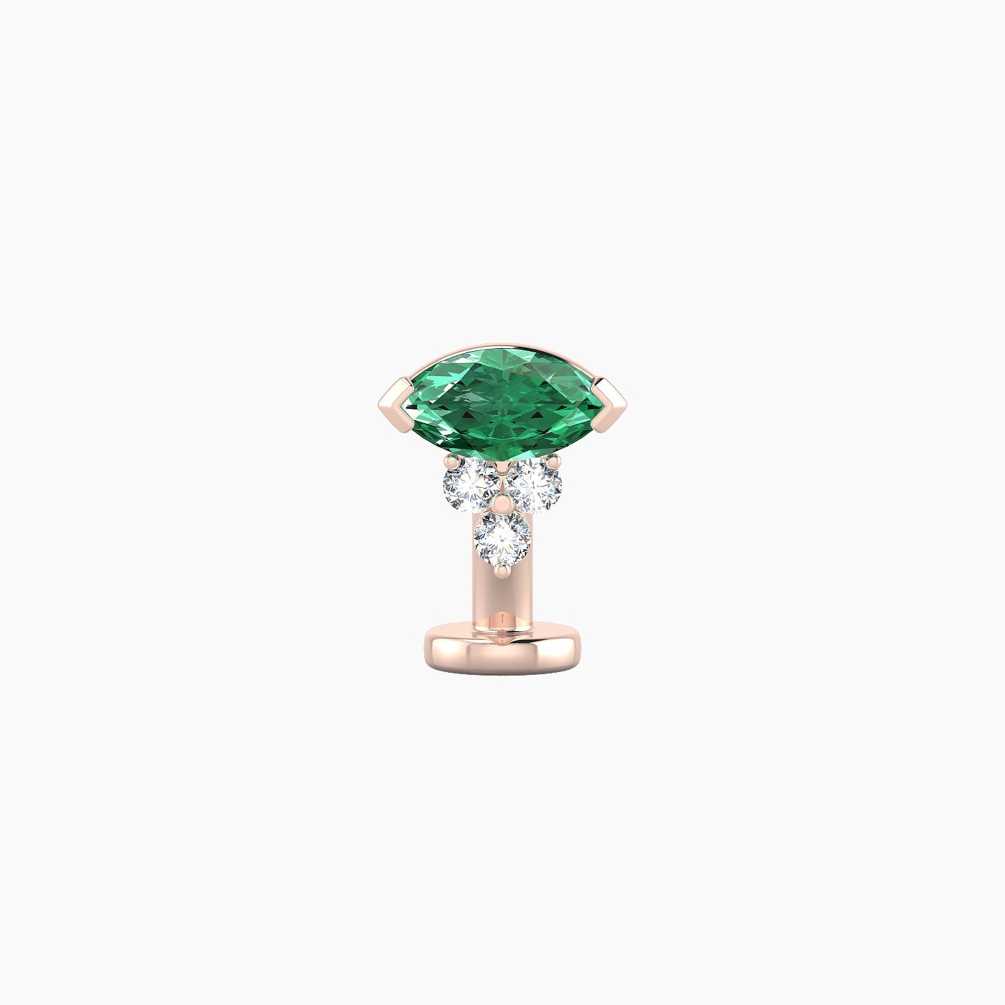 Oya | 18k Rose Gold 6 mm 7 mm Emerald & Diamond Floating Navel Piercing