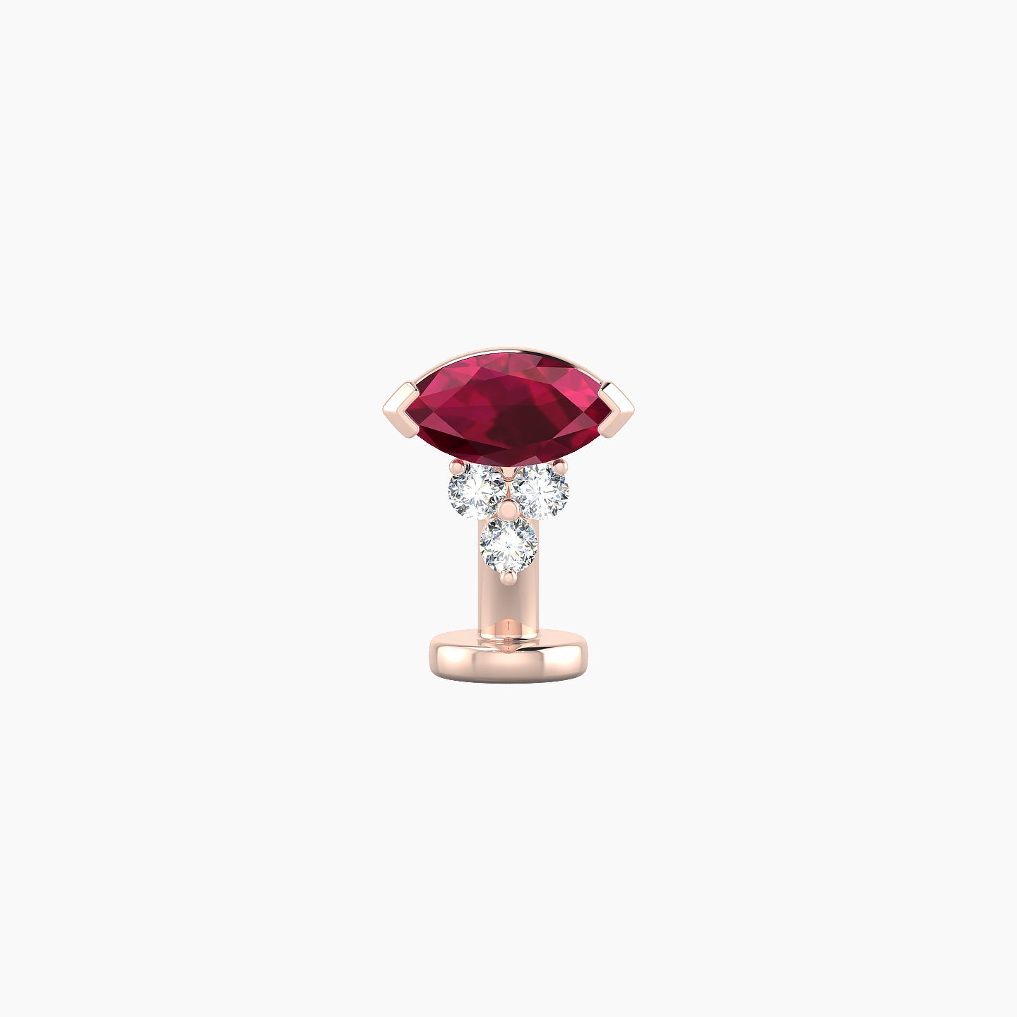 Oya | 18k Rose Gold 6 mm 7 mm Ruby & Diamond Floating Navel Piercing