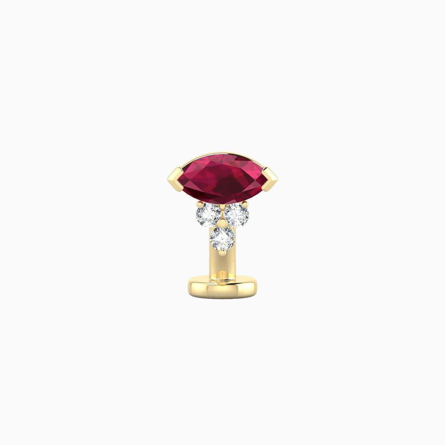 Oya | 18k Yellow Gold 6 mm 7 mm Ruby & Diamond Floating Navel Piercing