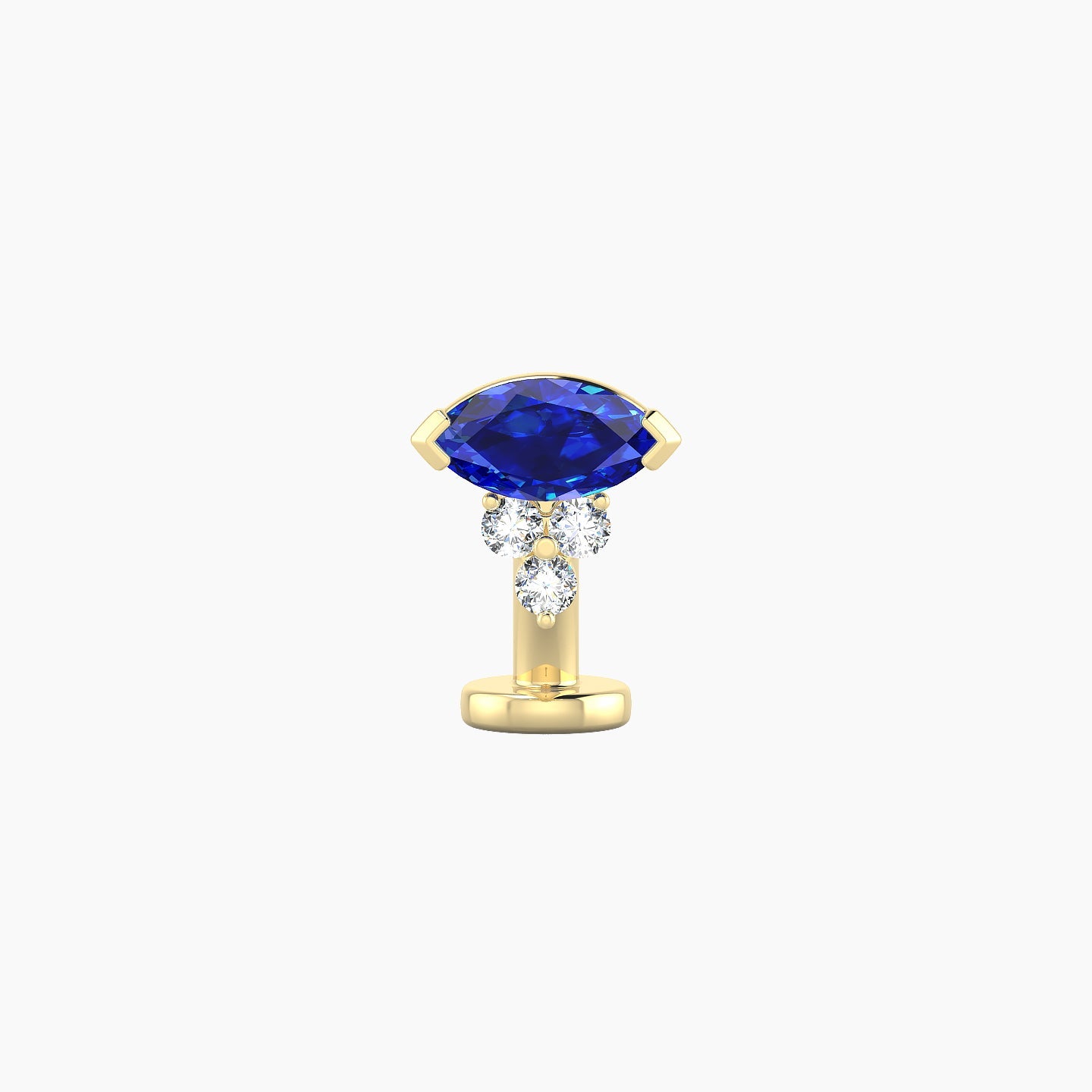 Oya | 18k Yellow Gold 6 mm 7 mm Sapphire & Diamond Floating Navel Piercing