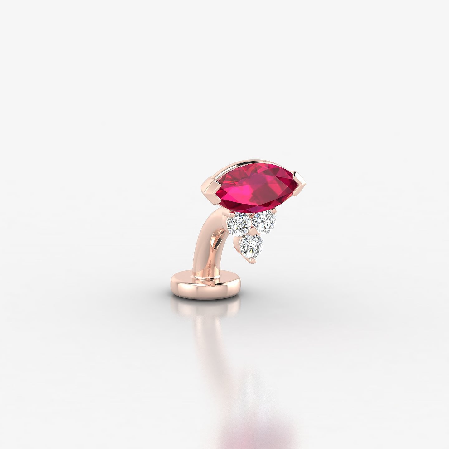Oya | 18k Rose Gold 6 mm 7 mm Ruby & Diamond Floating Navel Piercing