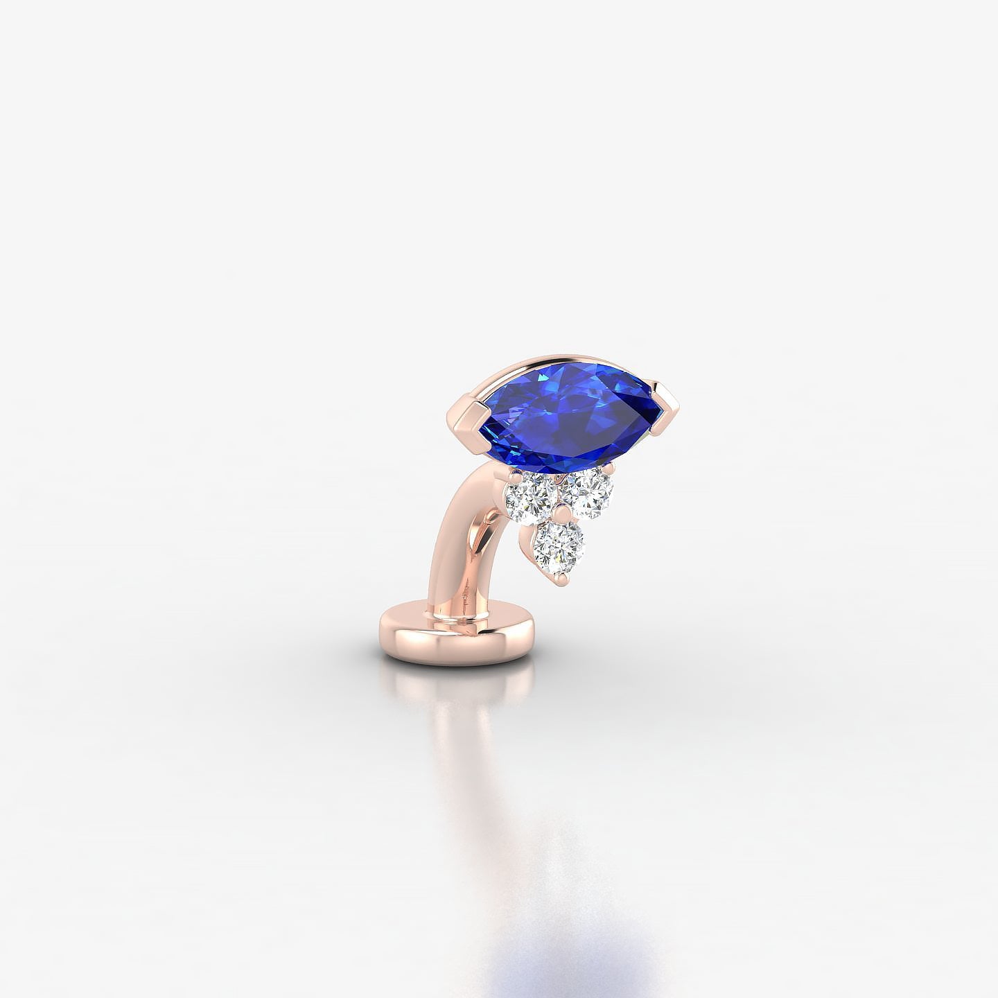 Oya | 18k Rose Gold 6 mm 7 mm Sapphire & Diamond Floating Navel Piercing