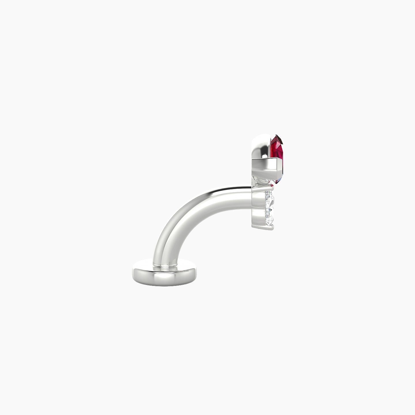 Oya | 18k White Gold 6 mm 7 mm Ruby & Diamond Floating Navel Piercing