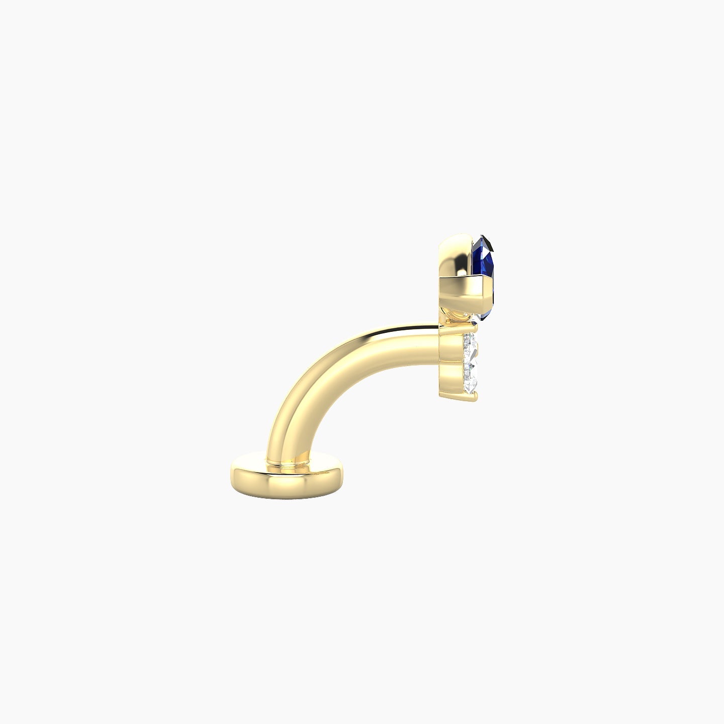 Oya | 18k Yellow Gold 6 mm 7 mm Sapphire & Diamond Floating Navel Piercing