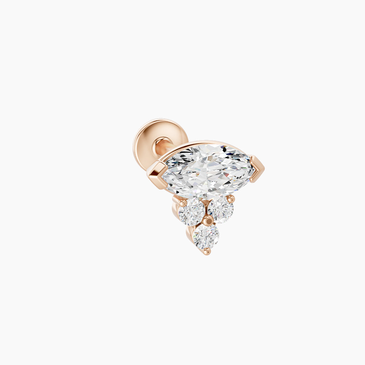 Oya | 18k Rose Gold 7 mm 6.5 mm Diamond Nose Piercing