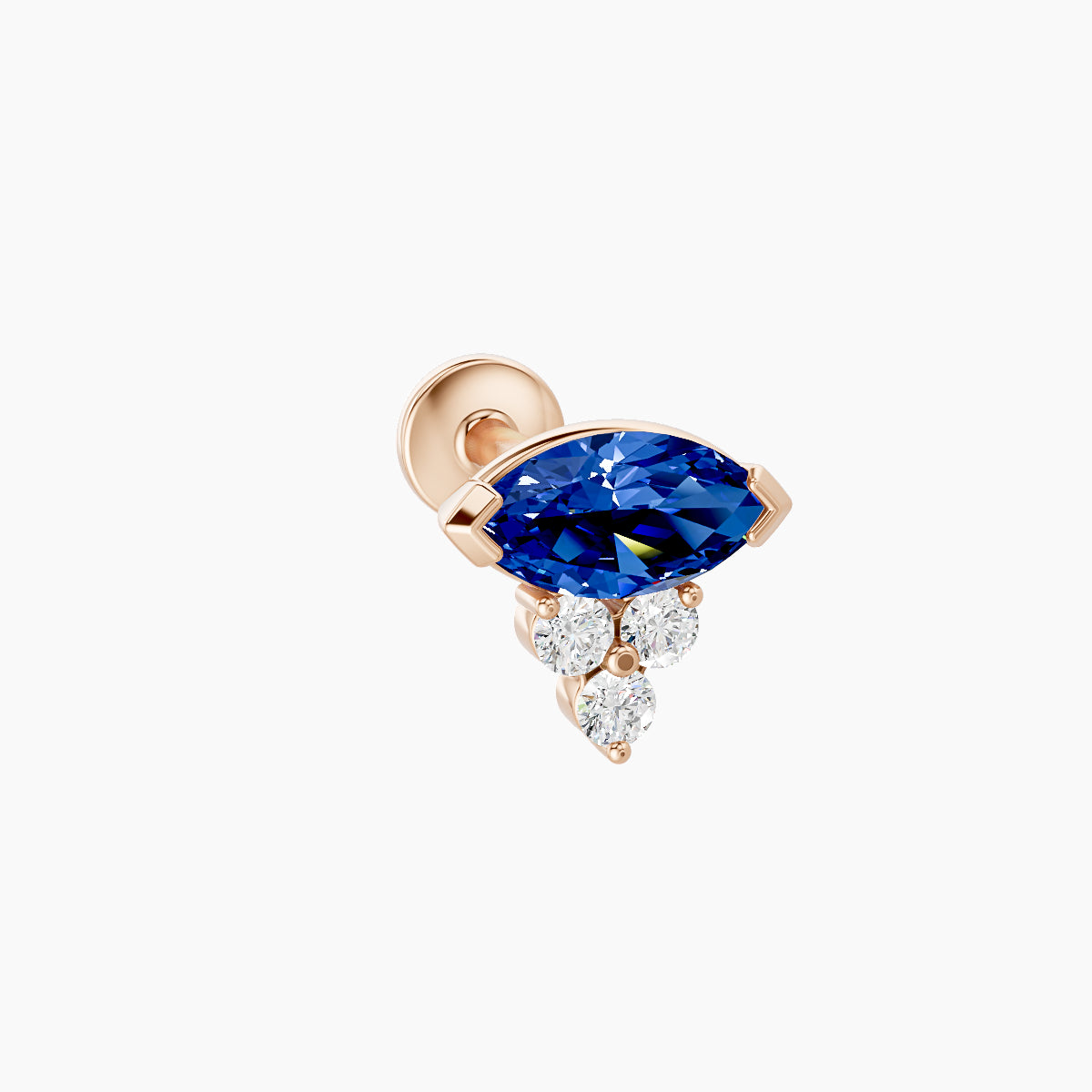 Oya | 18k Rose Gold 6.5 mm 7 mm Sapphire & Diamond Nose Piercing