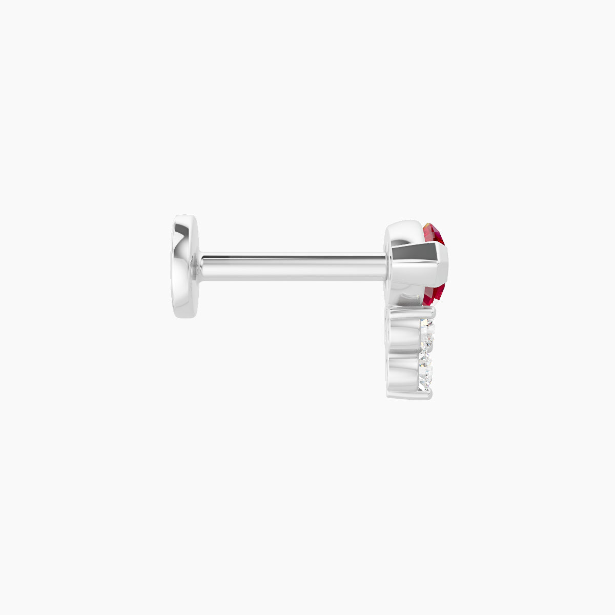 Oya | 18k White Gold 6.5 mm 7 mm Ruby & Diamond Nose Piercing