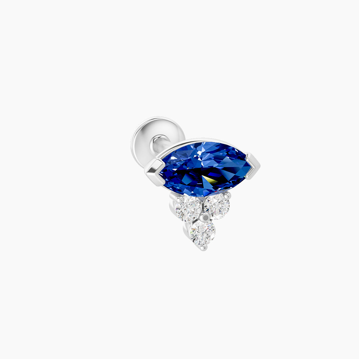 Oya | 18k White Gold 6.5 mm 7 mm Sapphire & Diamond Nose Piercing
