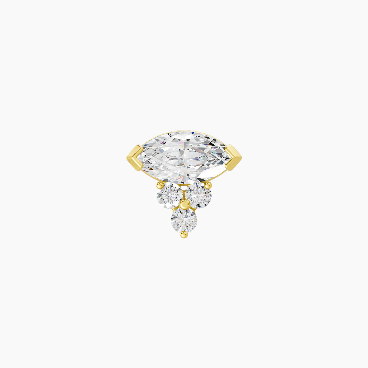 Oya | 18k Yellow Gold 7 mm 6.5 mm Diamond Nose Piercing