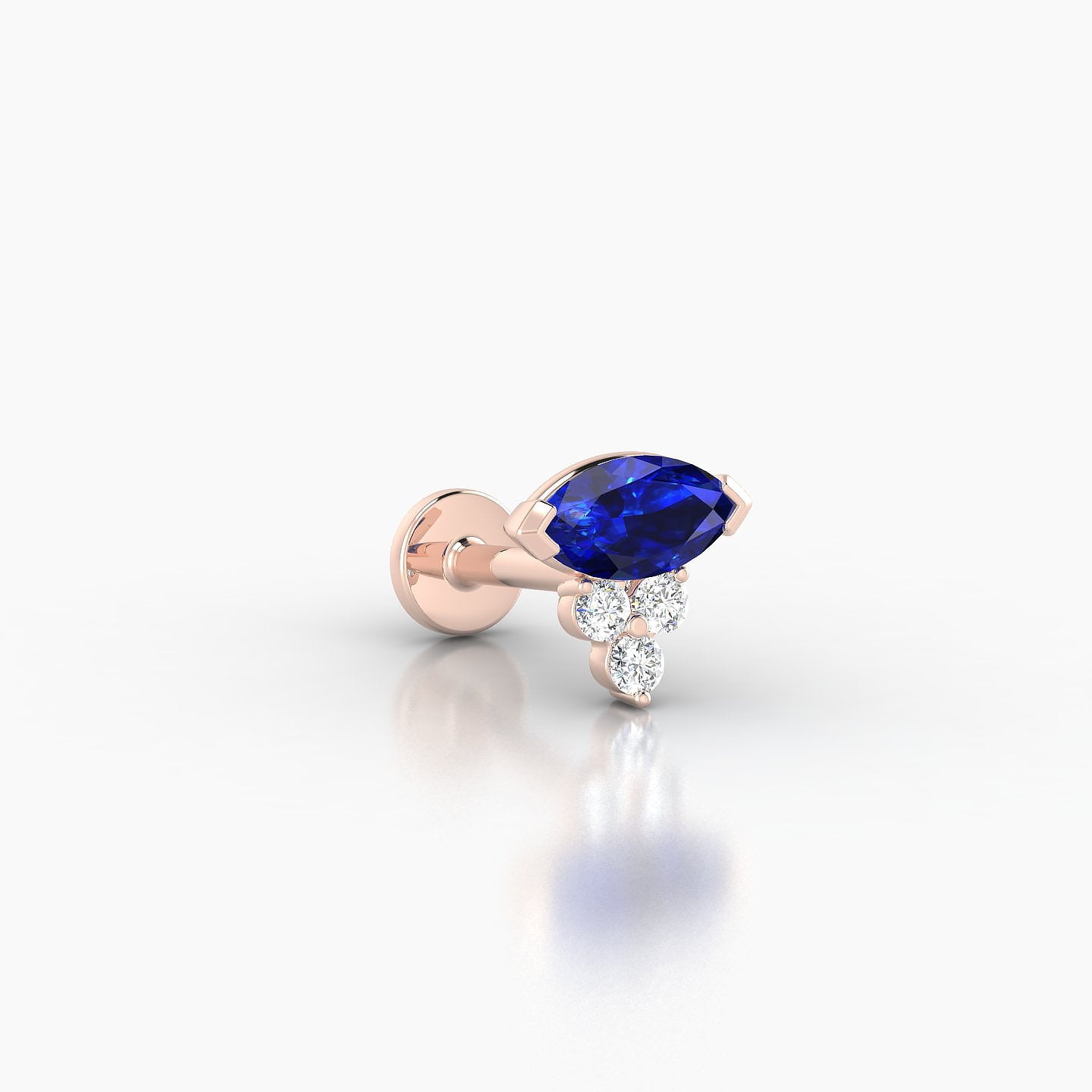 Oya | 18k Rose Gold 6.5 mm 7 mm Sapphire & Diamond Nose Piercing