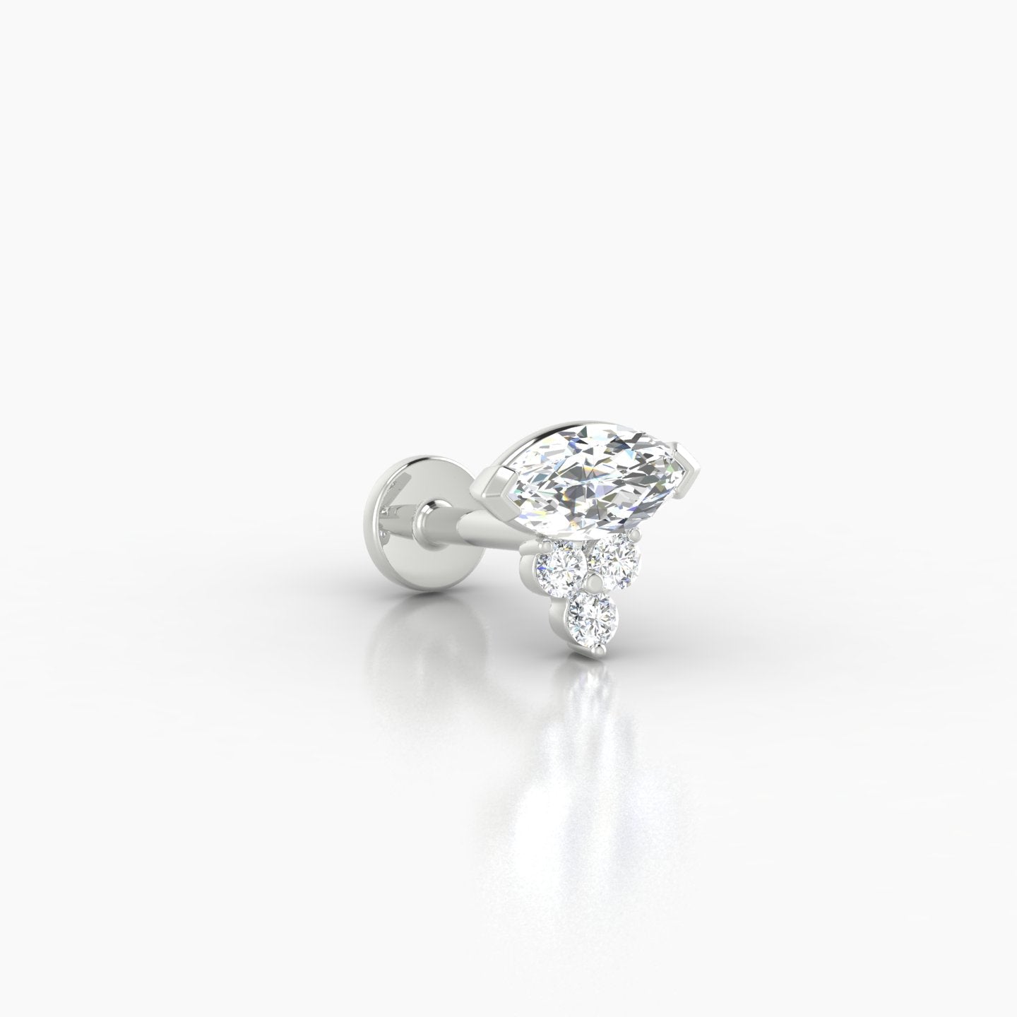 Oya | 18k White Gold 7 mm 6.5 mm Diamond Nose Piercing