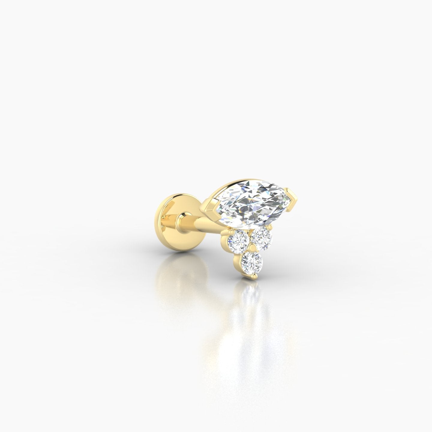 Oya | 18k Yellow Gold 7 mm 6.5 mm Diamond Nose Piercing