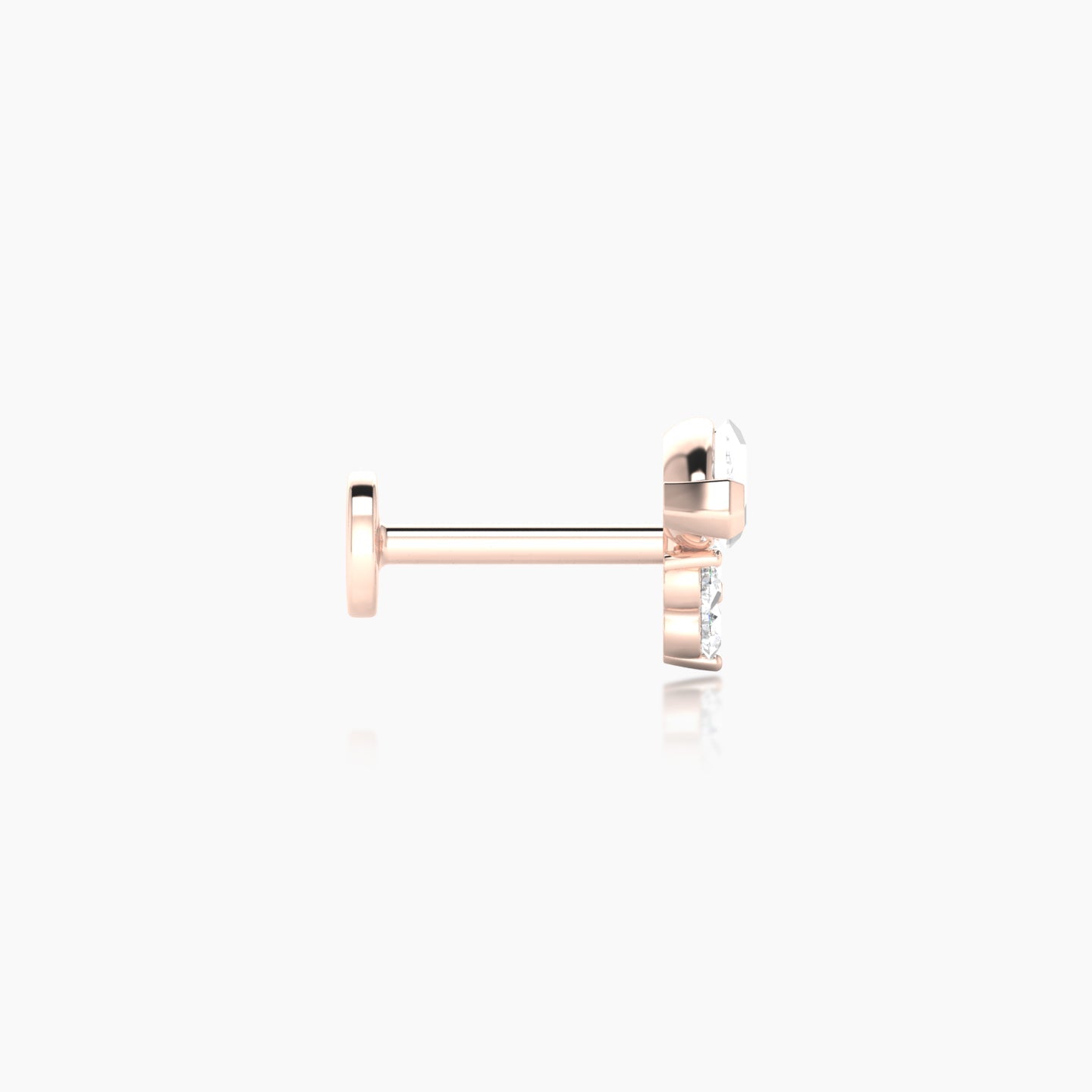 Oya | 18k Rose Gold 7 mm 6.5 mm Diamond Nose Piercing