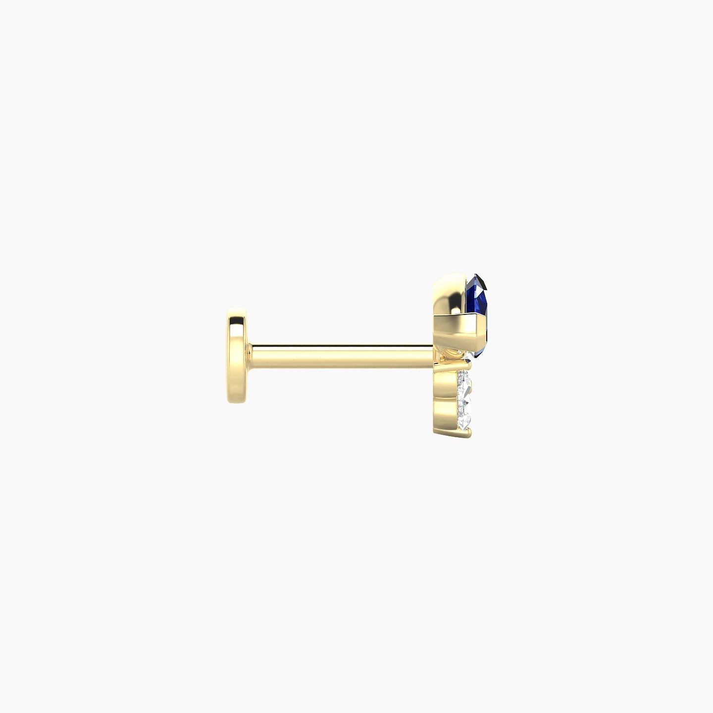 Oya | 18k Yellow Gold 6.5 mm 7 mm Sapphire & Diamond Nose Piercing