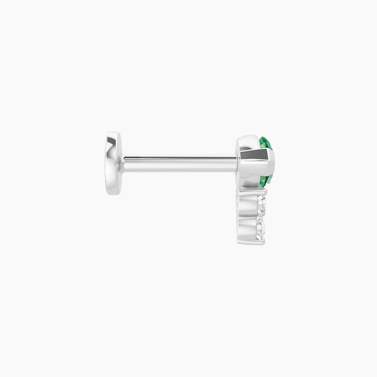 Oya | 18k White Gold 6.5 mm 7 mm Emerald & Diamond Piercing