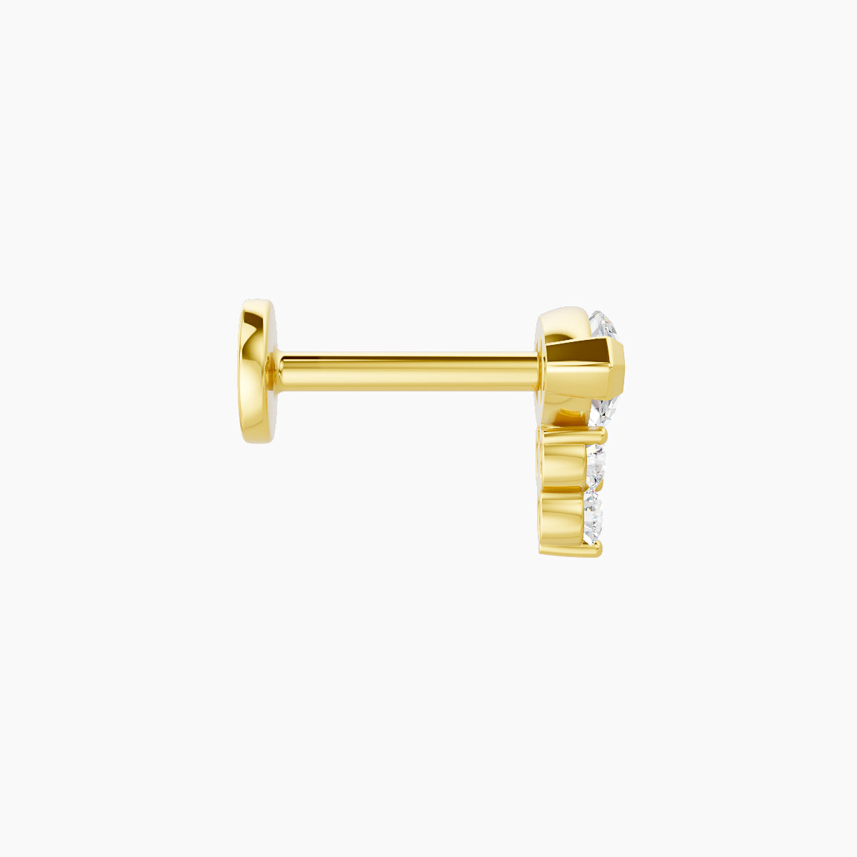 Oya | 18k Yellow Gold 7 mm 6.5 mm Diamond Piercing