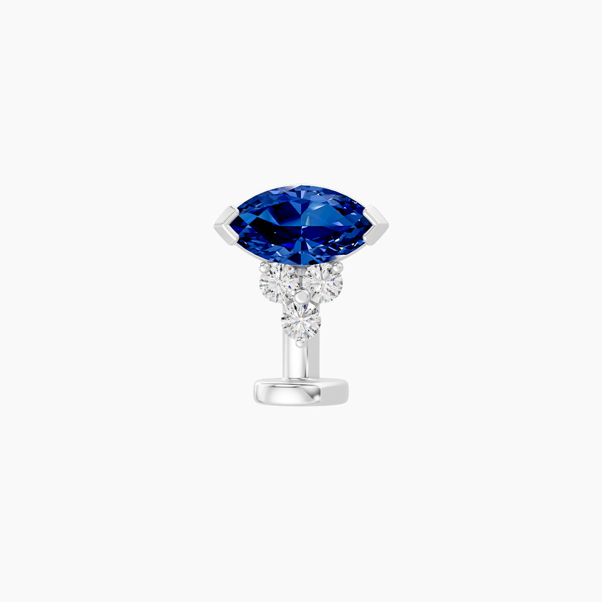 Oya | 18k White Gold 8 mm 7 mm Sapphire & Diamond Floating Navel Piercing