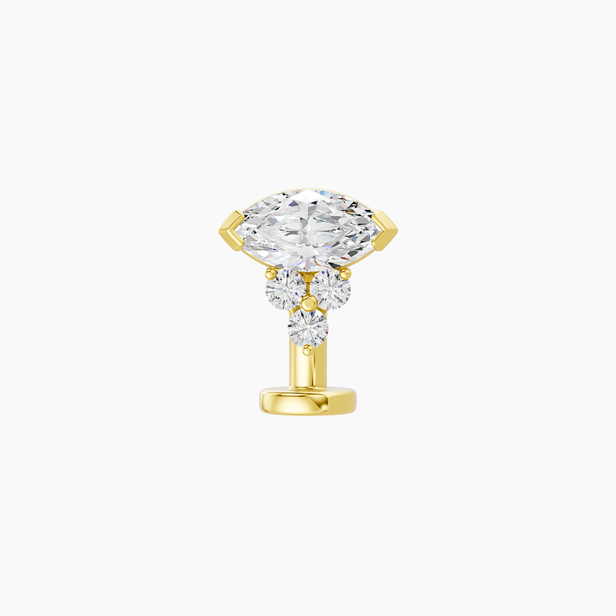 Oya | 18k Yellow Gold 7 mm 8 mm Diamond Floating Navel Piercing