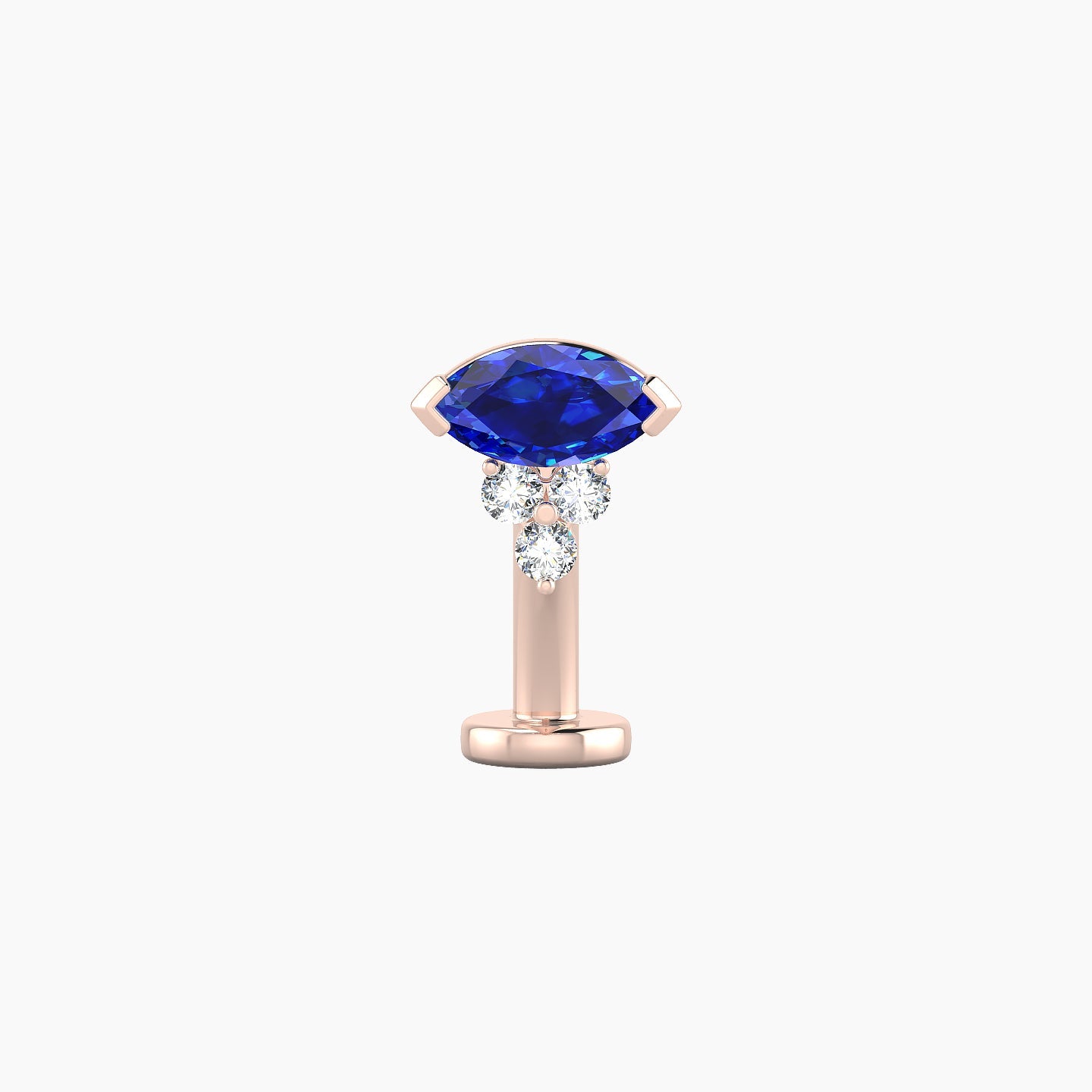 Oya | 18k Rose Gold 8 mm 7 mm Sapphire & Diamond Floating Navel Piercing