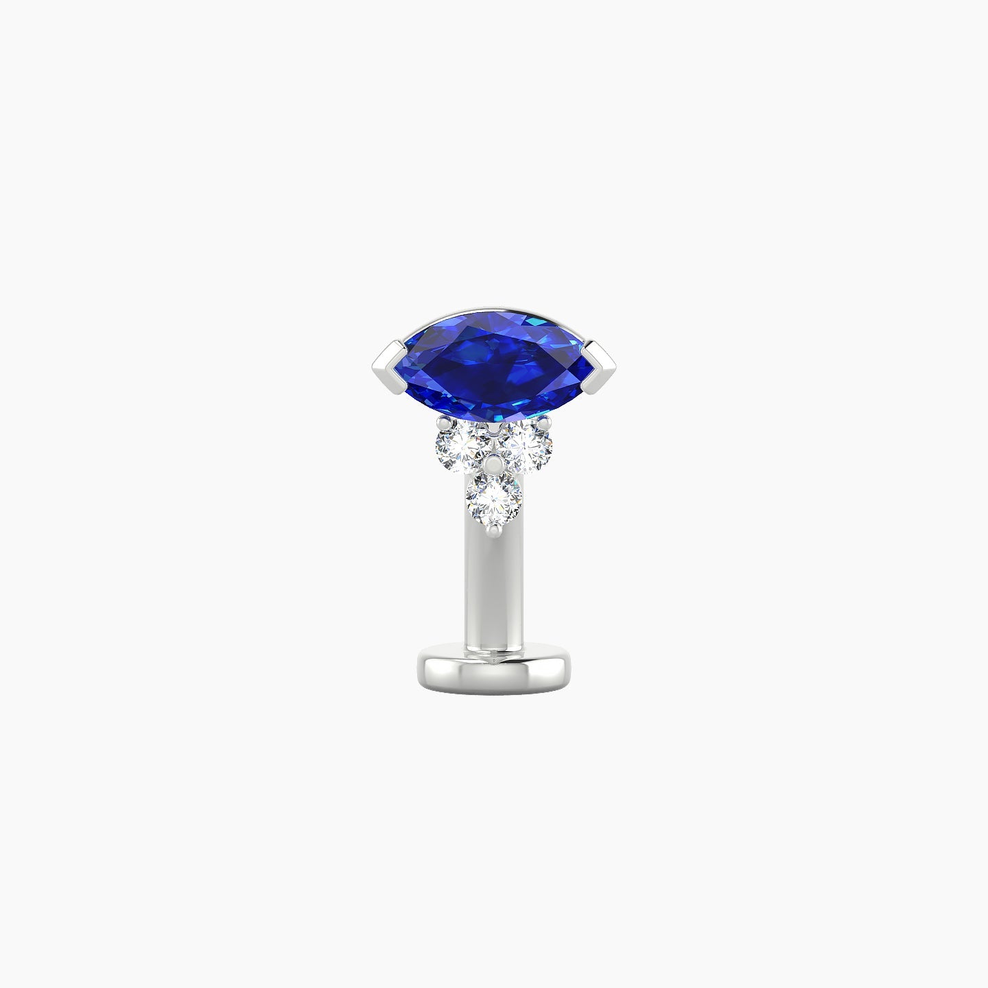 Oya | 18k White Gold 8 mm 7 mm Sapphire & Diamond Floating Navel Piercing