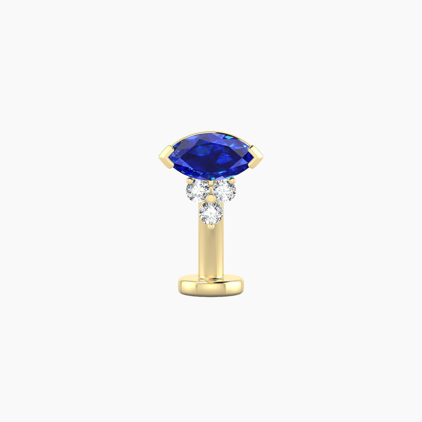 Oya | 18k Yellow Gold 8 mm 7 mm Sapphire & Diamond Floating Navel Piercing