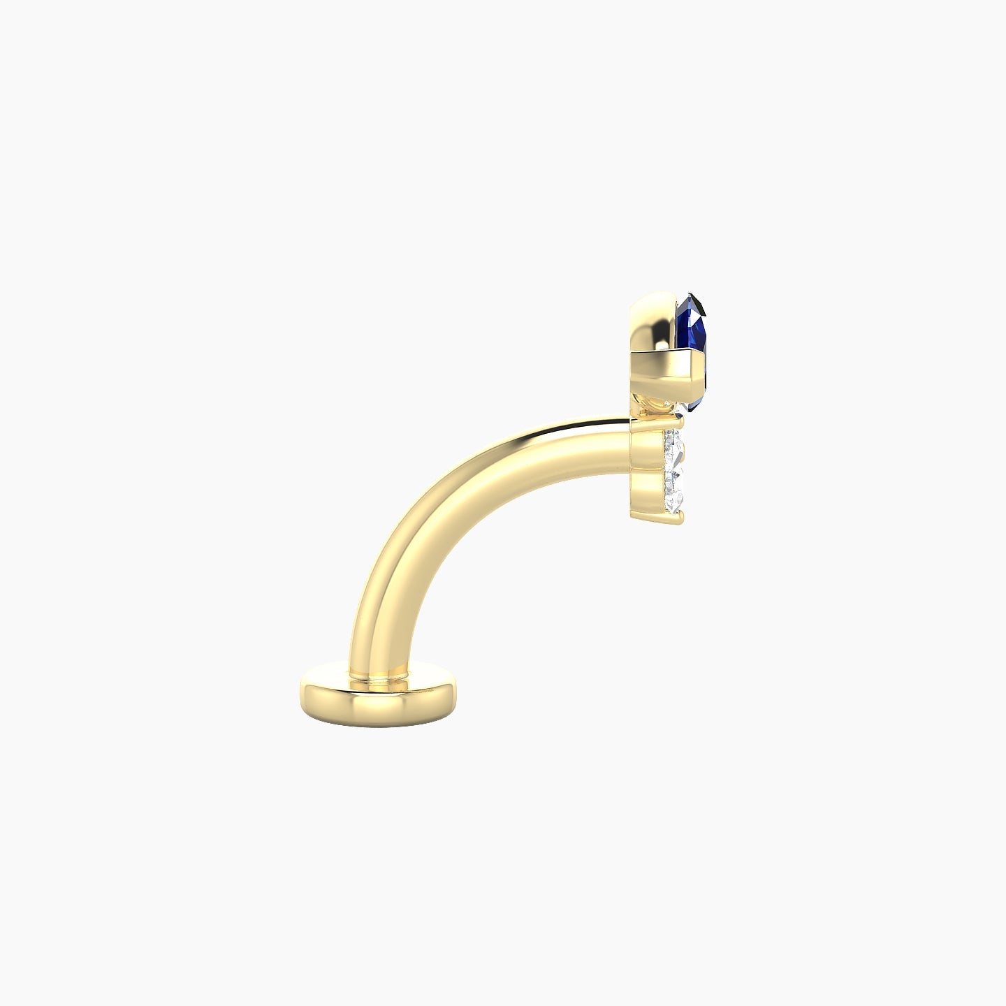 Oya | 18k Yellow Gold 8 mm 7 mm Sapphire & Diamond Floating Navel Piercing