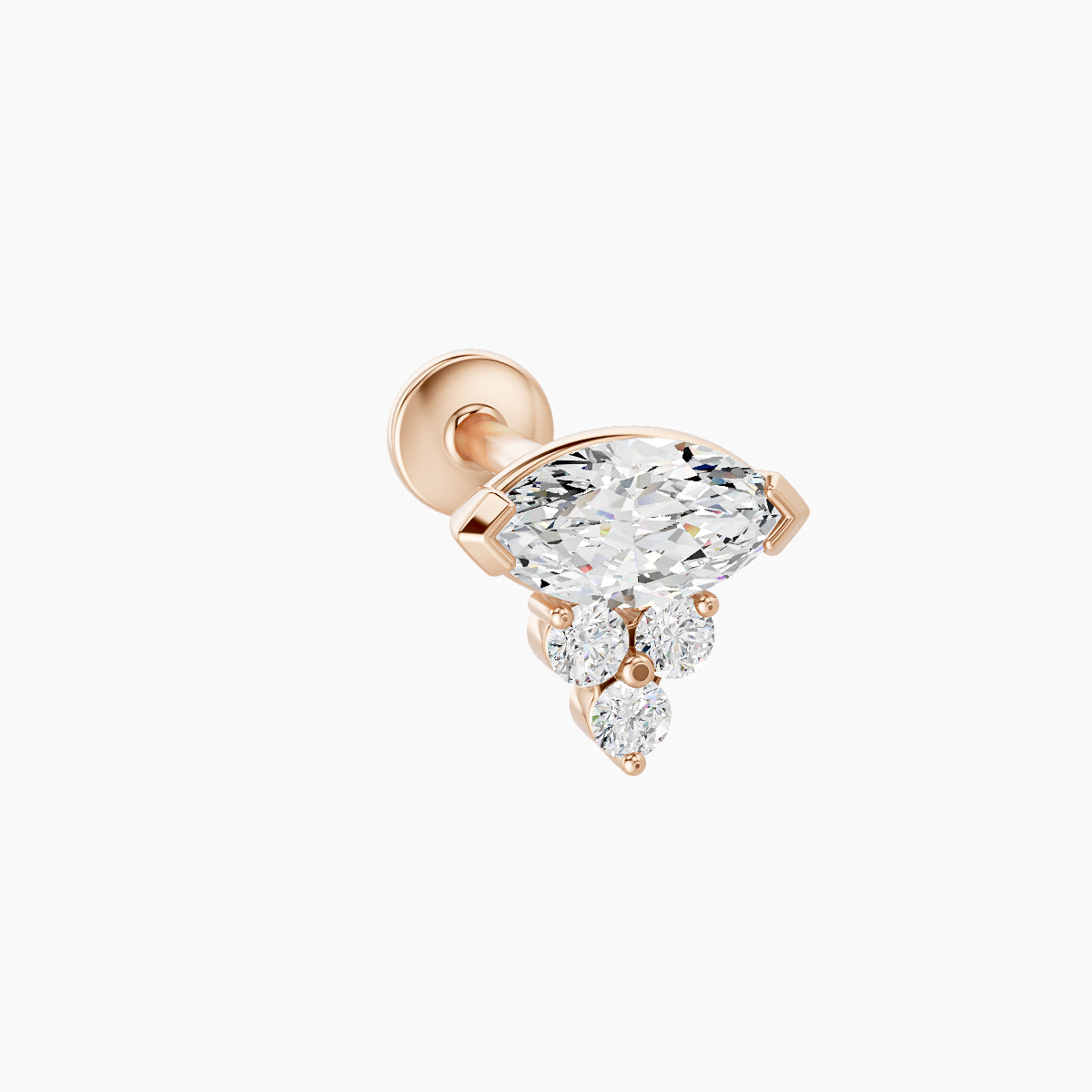 Oya | 18k Rose Gold 7 mm 8 mm Diamond Nose Piercing