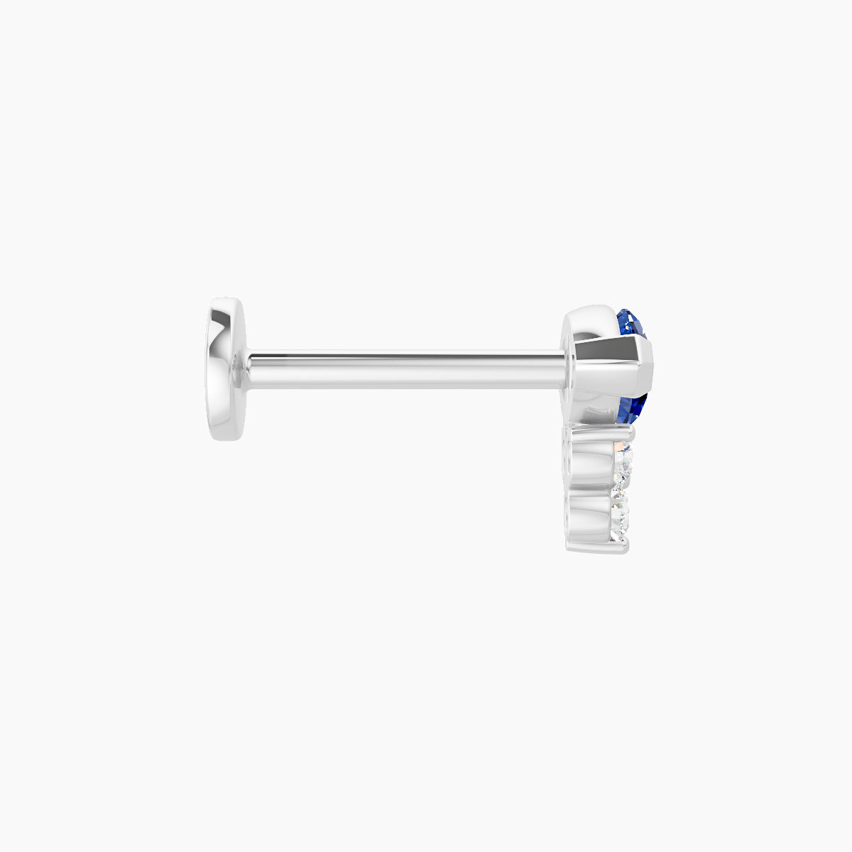 Oya | 18k White Gold 8 mm 7 mm Sapphire & Diamond Nose Piercing