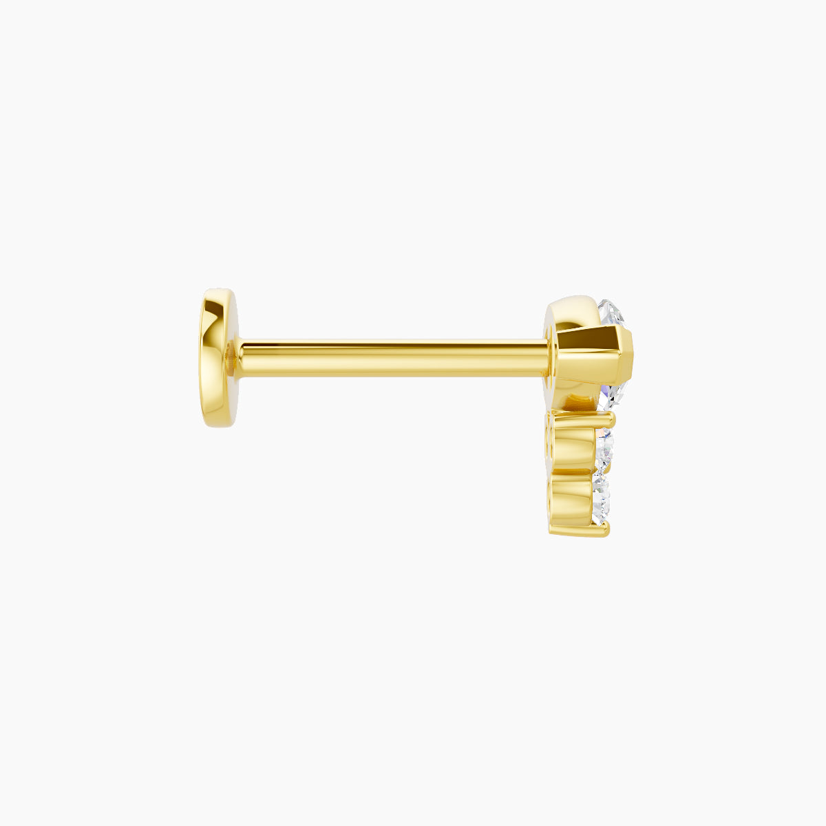 Oya | 18k Yellow Gold 7 mm 8 mm Diamond Nose Piercing