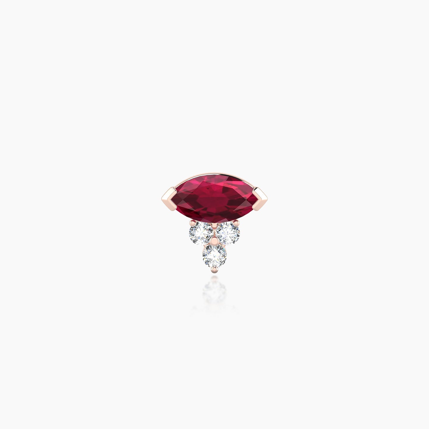 Oya | 18k Rose Gold 8 mm 7 mm Ruby & Diamond Nose Piercing