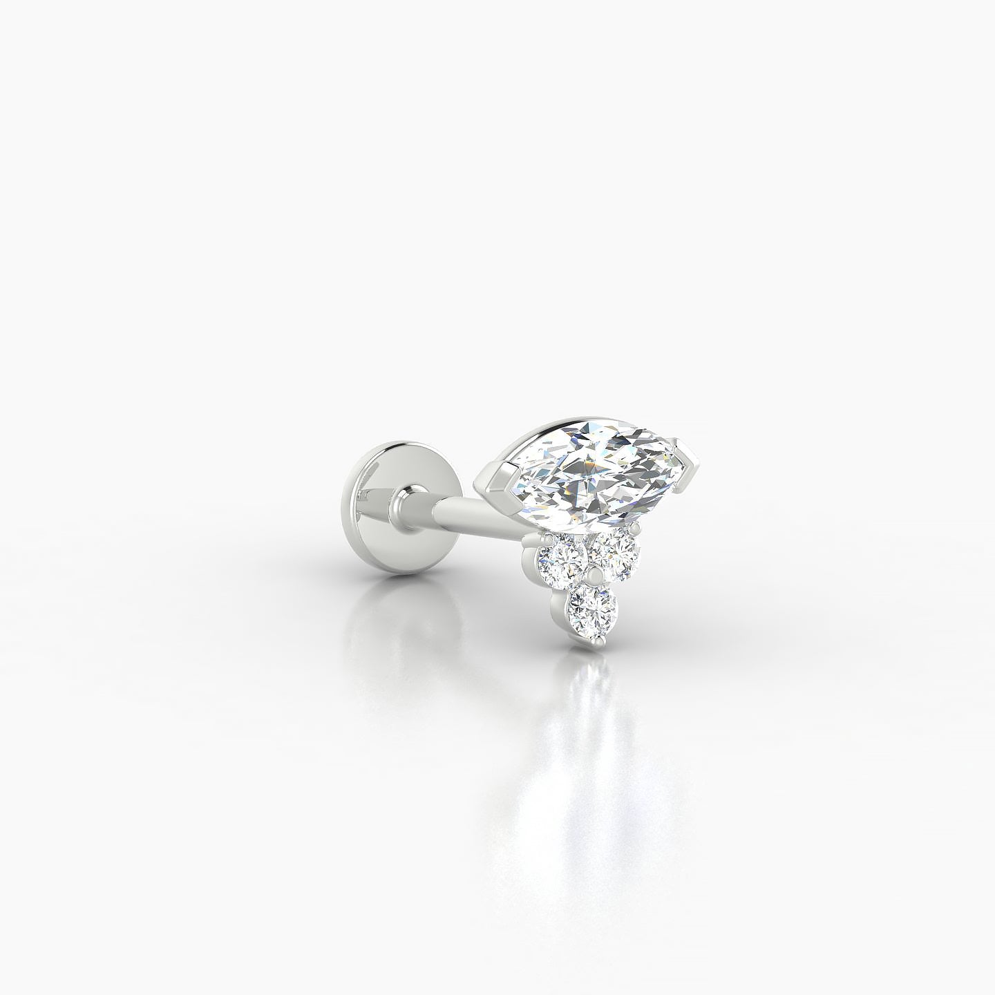 Oya | 18k White Gold 7 mm 8 mm Diamond Nose Piercing