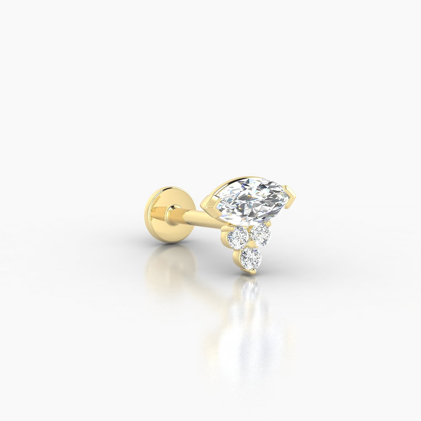 Oya | 18k Yellow Gold 7 mm 8 mm Diamond Nose Piercing