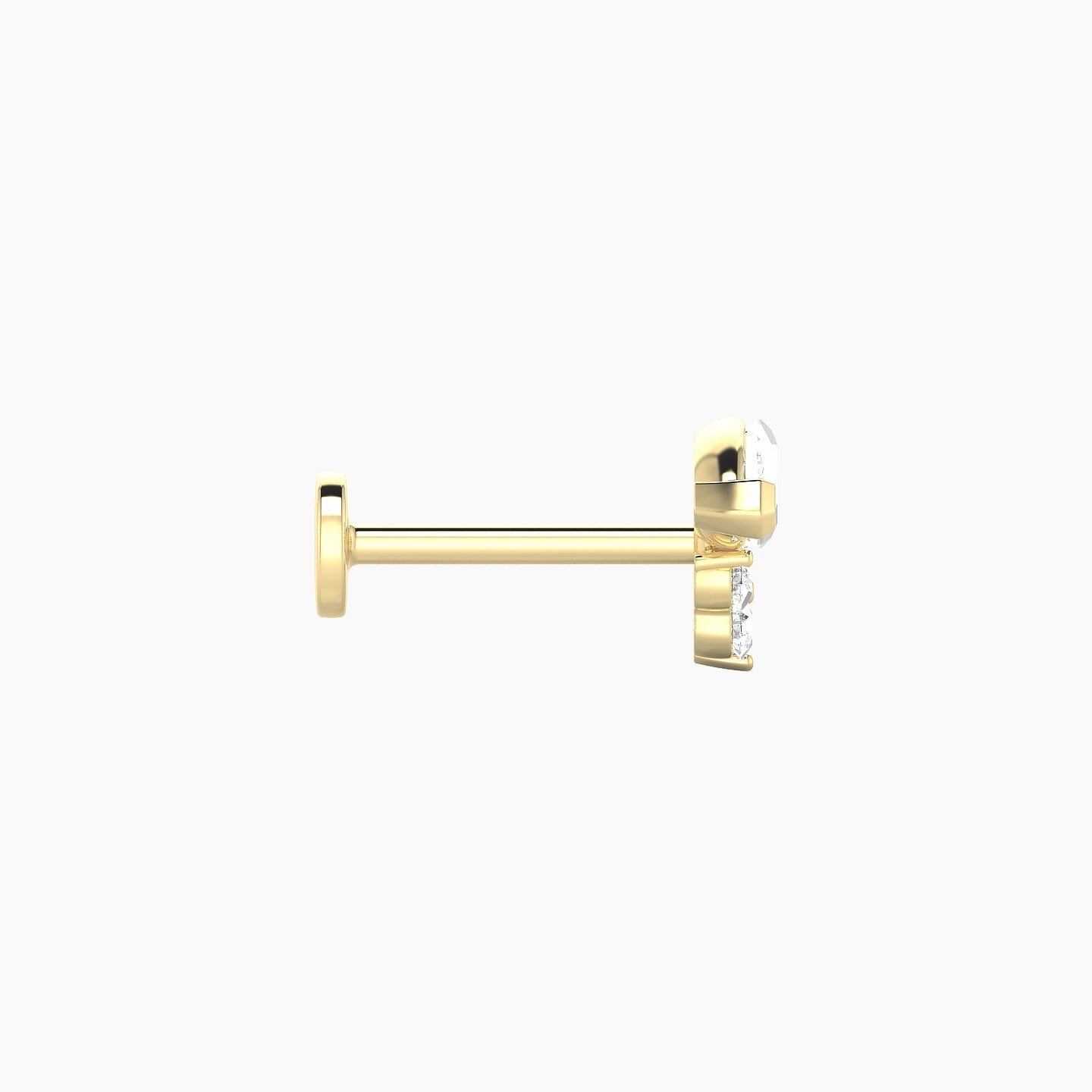 Oya | 18k Yellow Gold 7 mm 8 mm Diamond Nose Piercing