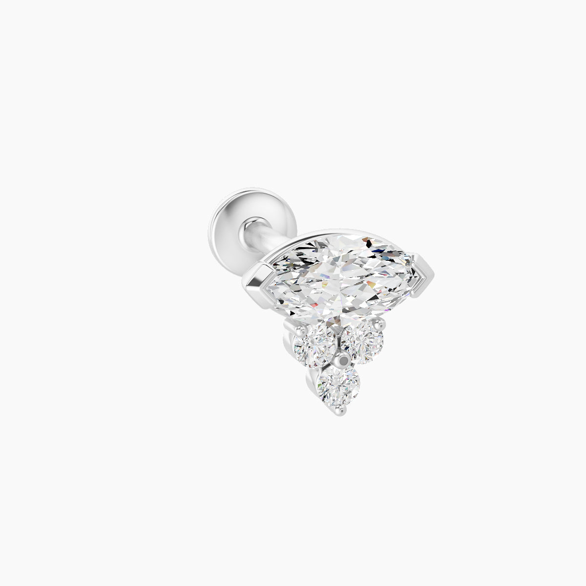 Oya | 18k White Gold 7 mm 8 mm Diamond Piercing