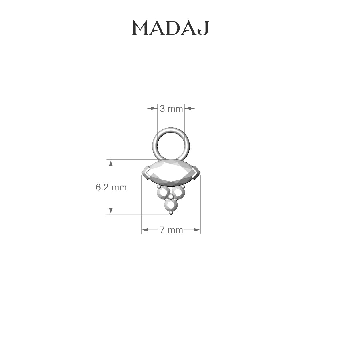 Oya | 18k Rose Gold 7 mm Diamond Charm