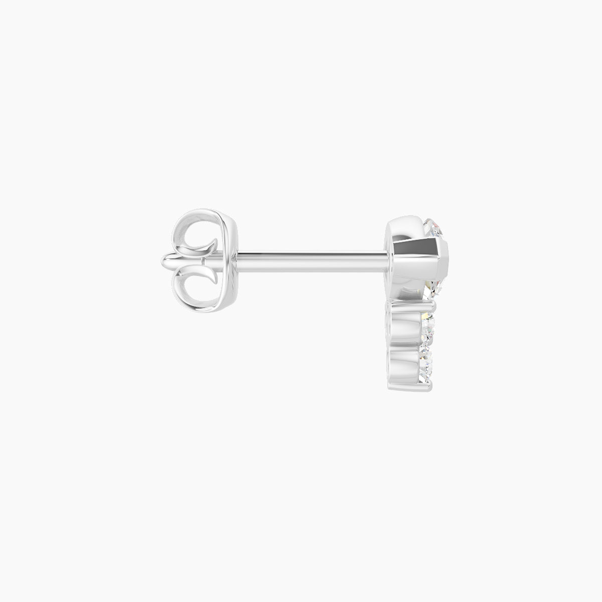 Oya | 18k White Gold 7 mm Diamond Earring