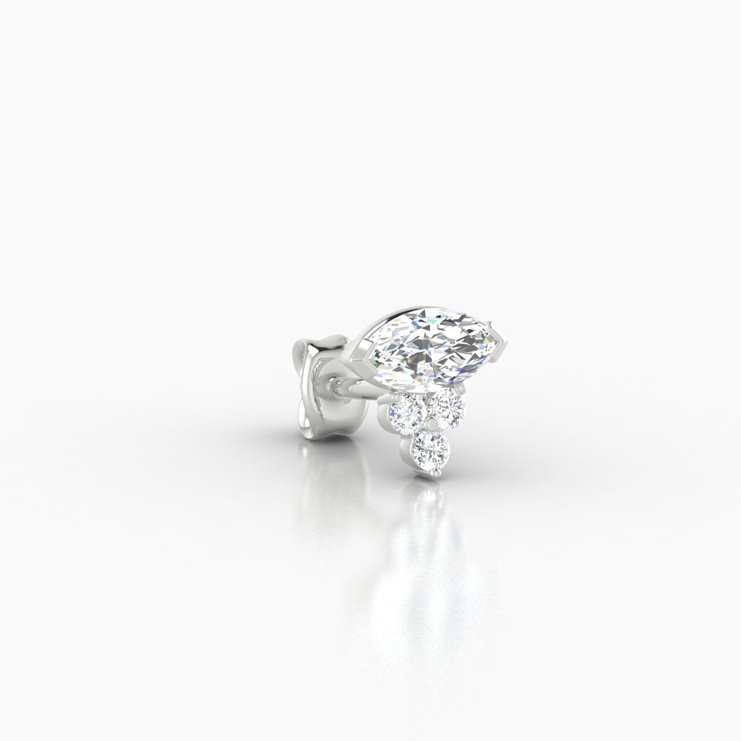 Oya | 18k White Gold 7 mm Diamond Earring