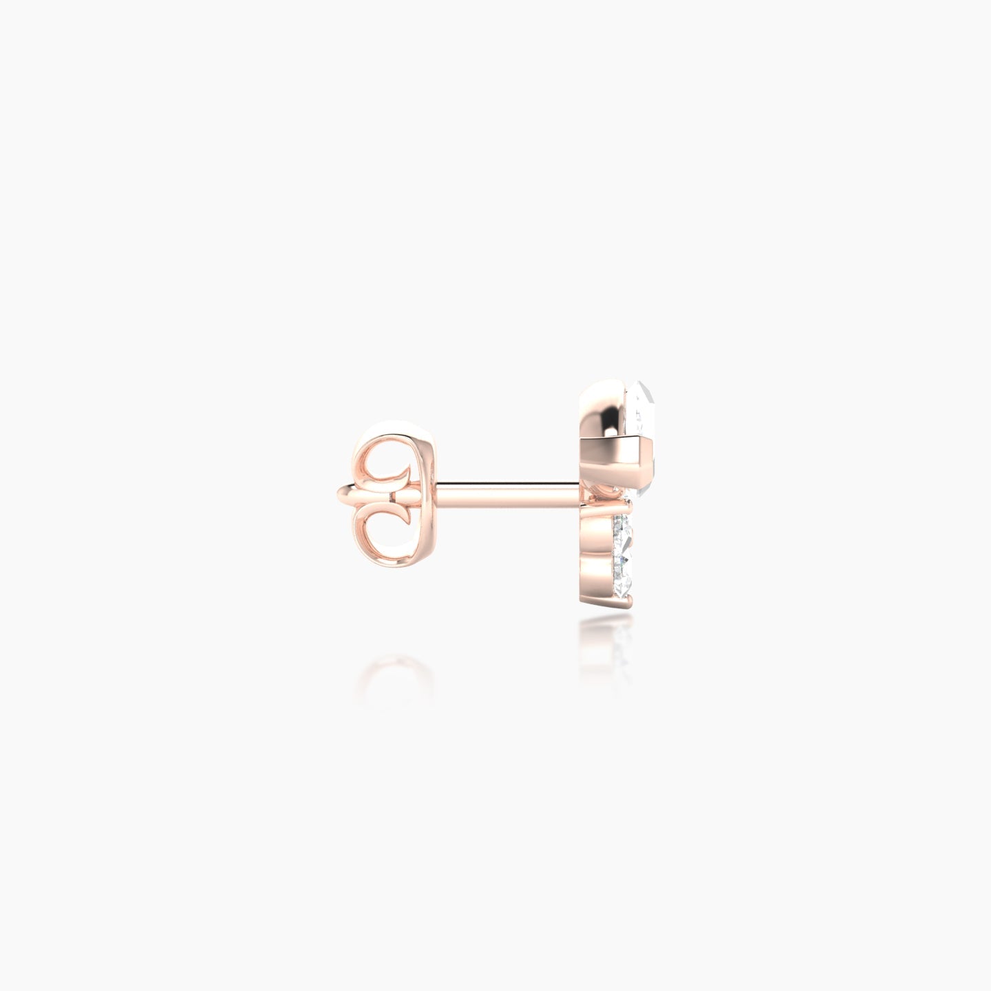 Oya | 18k Rose Gold 7 mm Diamond Earring