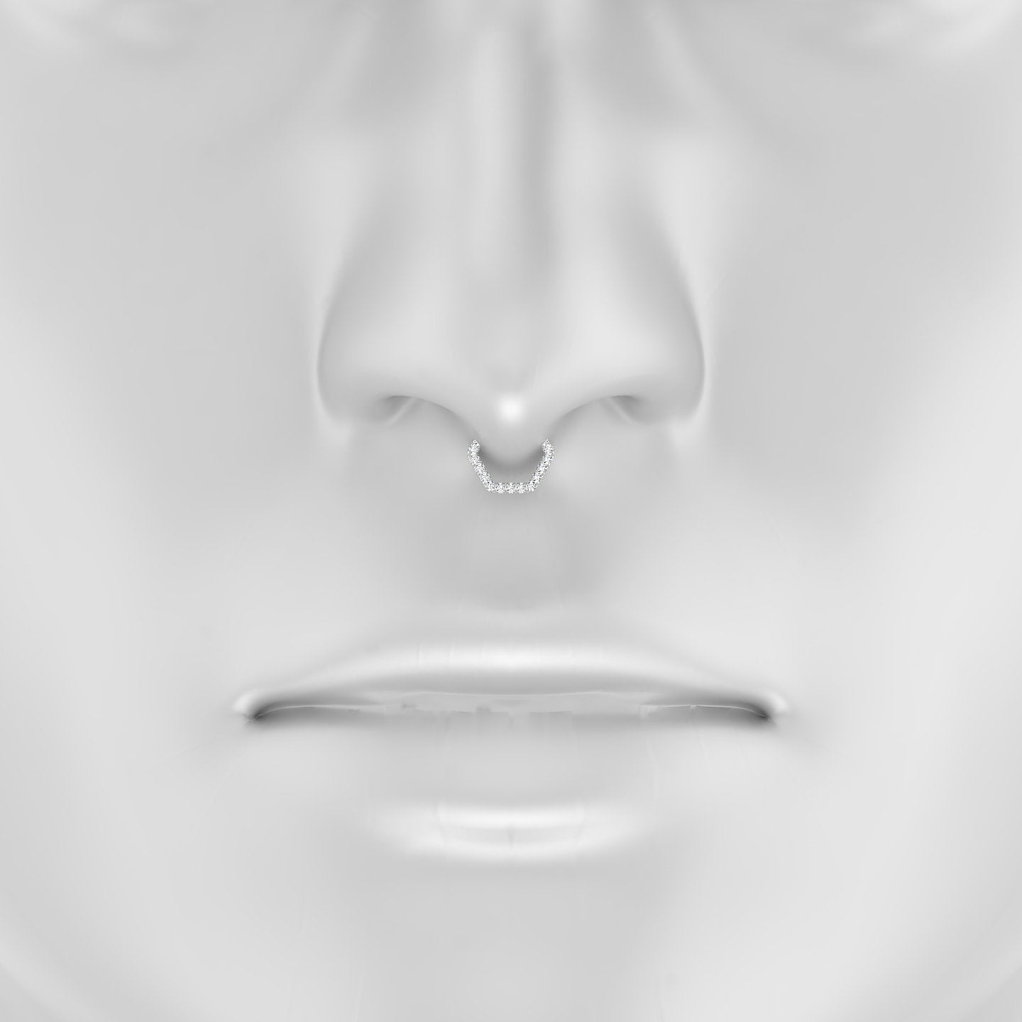 Petya | 18k White Gold 6.5 mm Diamond Septum Piercing