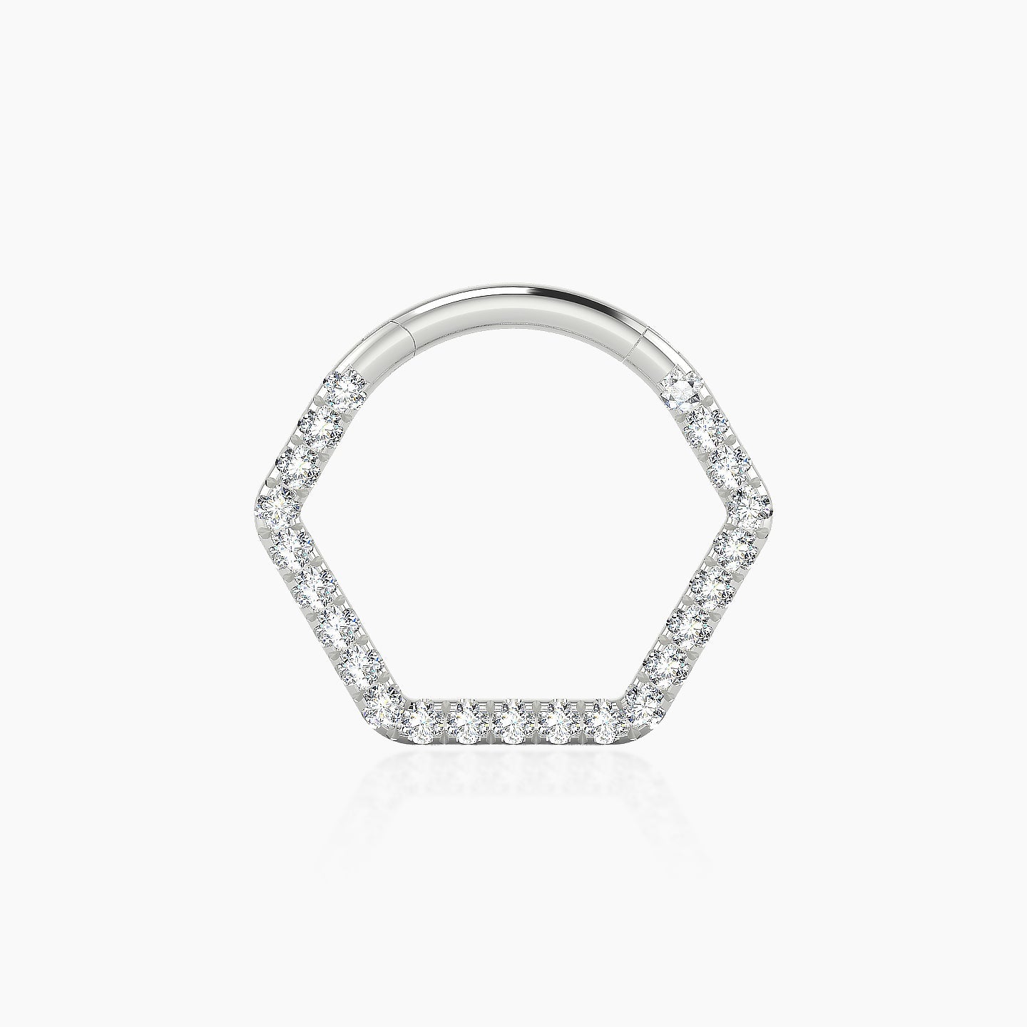 Petya | 18k White Gold 9.5 mm Diamond Septum Piercing