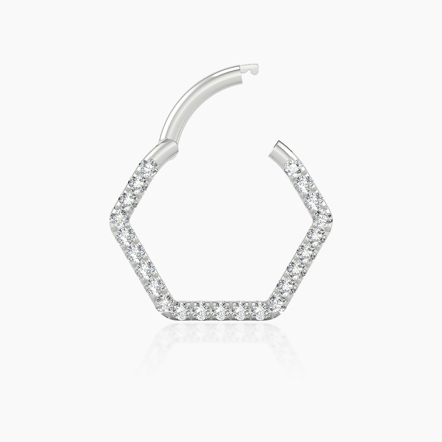 Petya | 18k White Gold 9.5 mm Diamond Septum Piercing