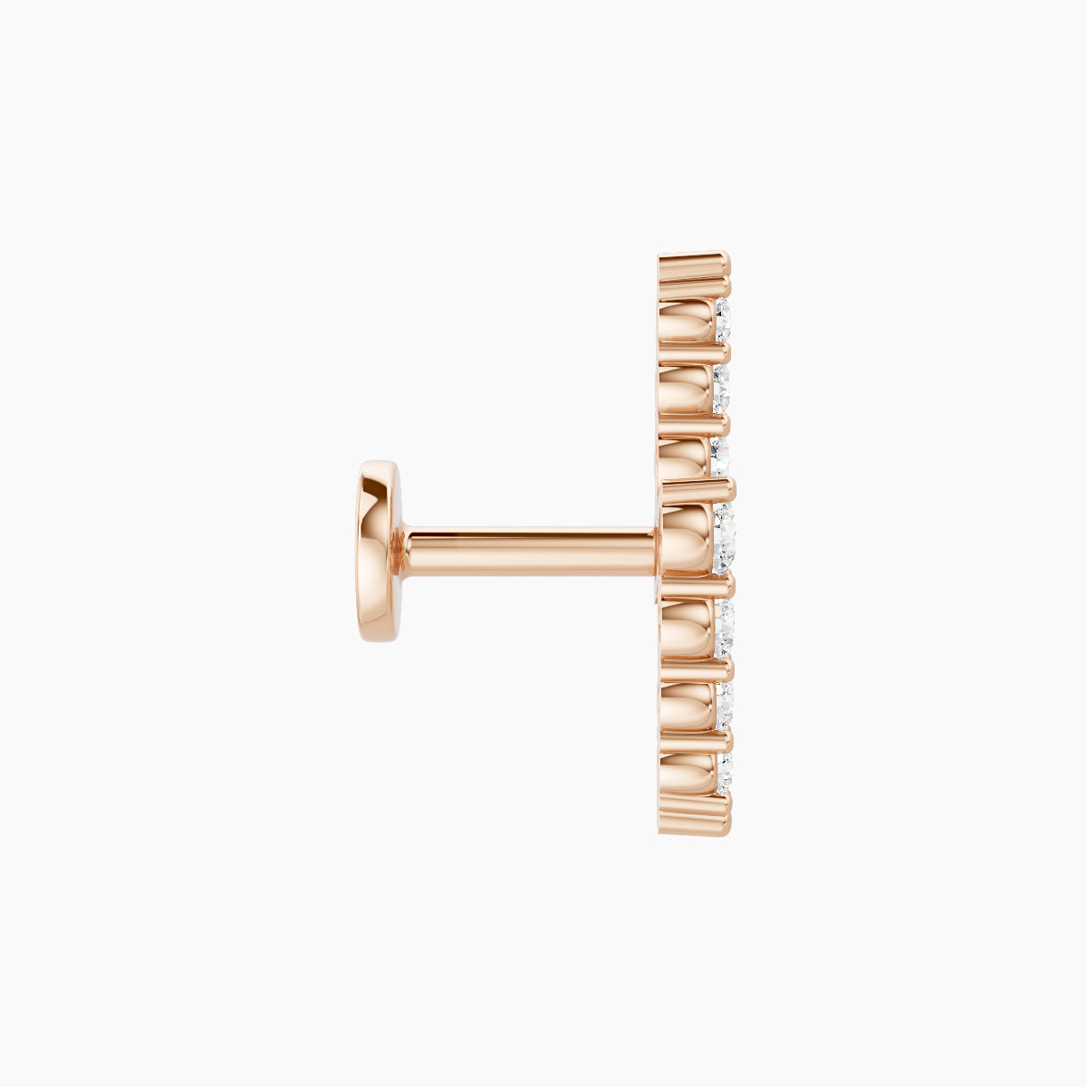 Phoebe | 18k Rose Gold 11.5 mm 5 mm Lightning Bolt Diamond Piercing