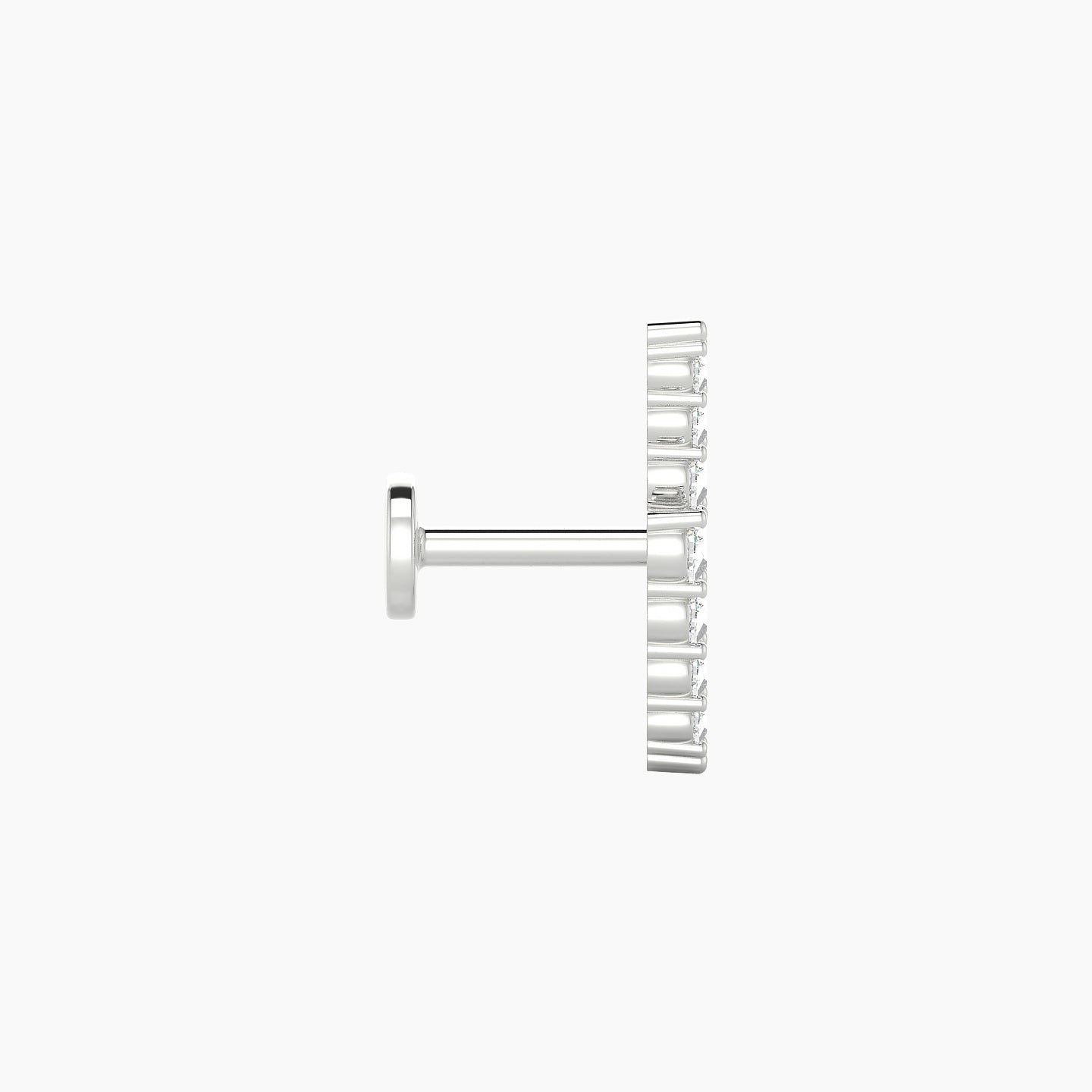 Phoebe | 18k White Gold 11.5 mm 5 mm Lightning Bolt Diamond Piercing
